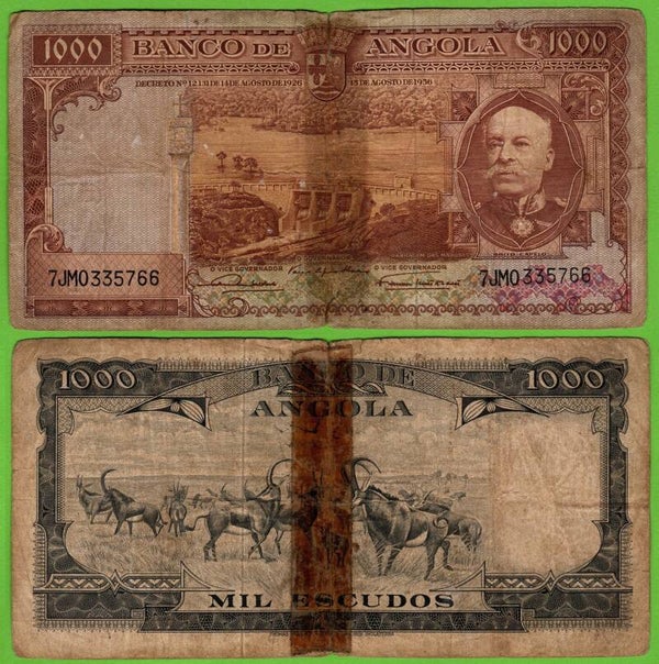 Angola 1000 Escudos 1956, P-91a Circ