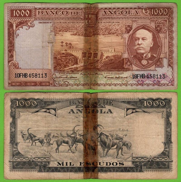 Angola 1000 Escudos 1956, P-91a Circ