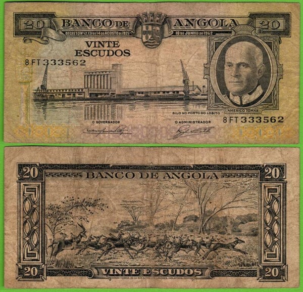 Angola 20 Escudos 1962, P-92A  xf
