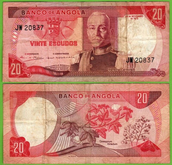Angola 20 Escudos 1972, P-99 xf
