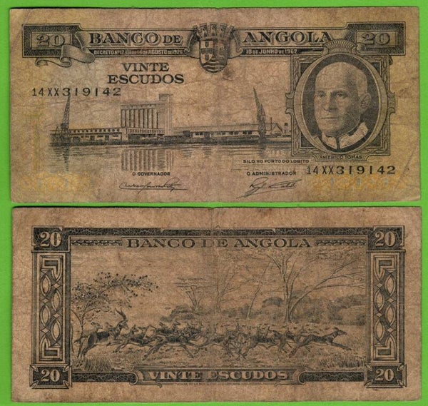 Angola 20 Escudos 1962, P-9A xf