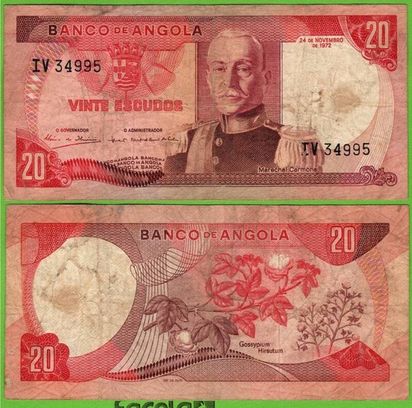Angola 20 Escudos 1972, P-99 xf