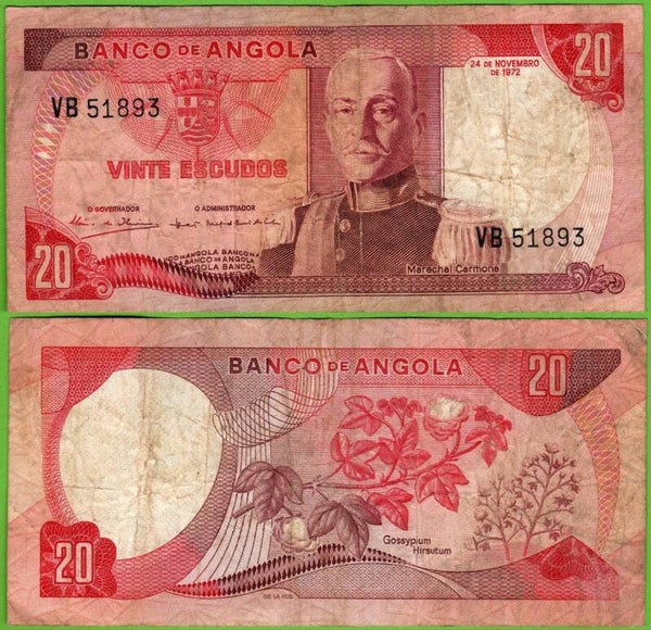 Angola 20 Escudos 1972, P-99 xf