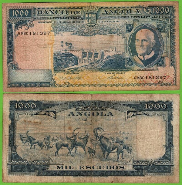 Angola 1000 Escudos 1962, P-96a.2 VF