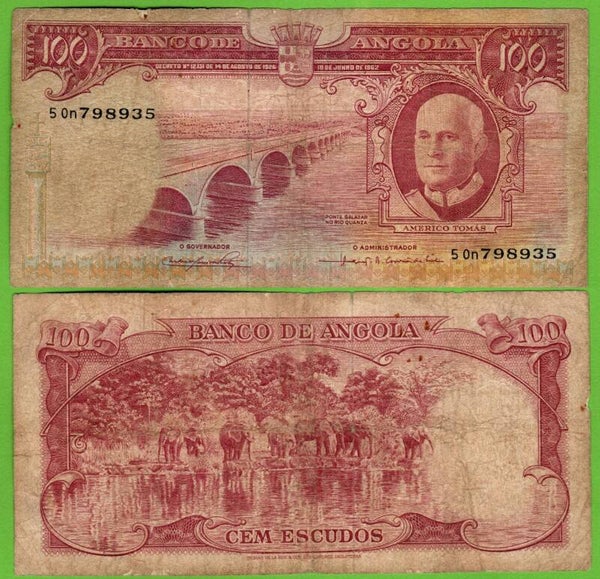 Angola 100 Escudos 1962, P-94a.1 -fina
