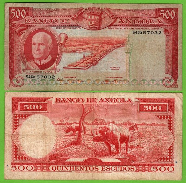Angola 500 Escudos 1962, P-95a XF