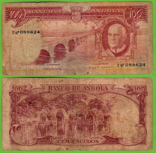 Angola 100 Escudos 1962, P-94a.1 Circ