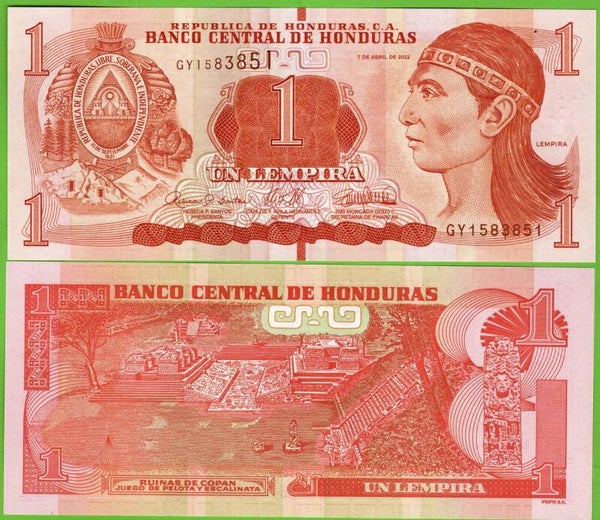 Honduras 1 Lempira 2022, P-96e Radar 1583851 Unc