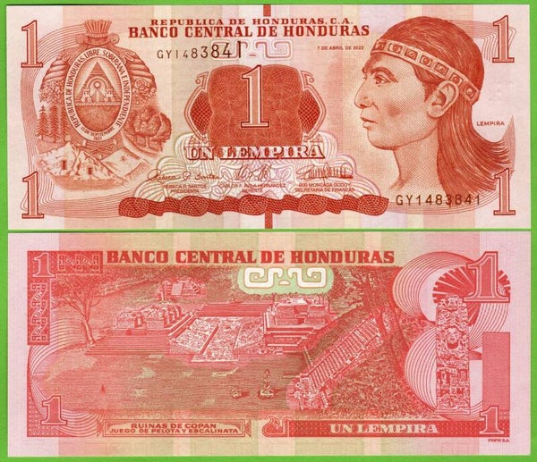 Honduras 1 Lempira 2022, P-96e Radar 1483841 Unc