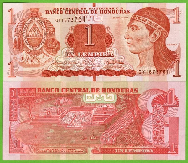 Honduras 1 Lempira 2022, P-96e Radar 1673761 Unc