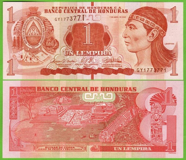 Honduras 1 Lempira 2022, P-96e Radar 1773771 Unc