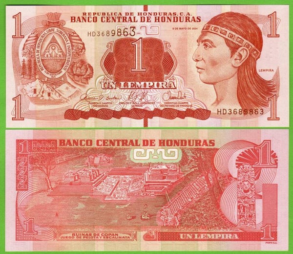 Honduras 1 Lempira 2024, P-96e Radar 3689863 Unc