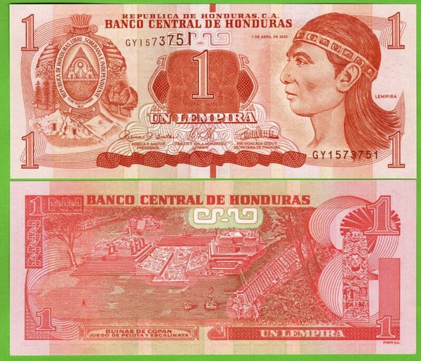 Honduras 1 Lempira 2022, P-96e Radar 1573751  Unc