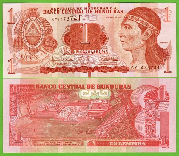 Honduras 1 Lempira 2022, P-96e Radar 1473741 Unc