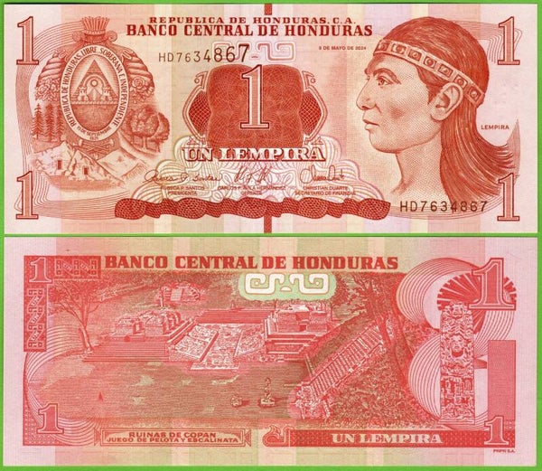 Honduras 1 Lempira 2024, P-96e Radar 7634867 Unc
