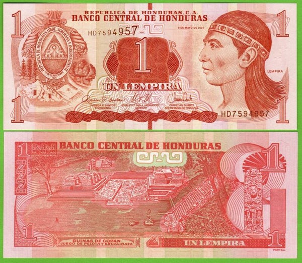 Honduras 1 Lempira 2024, P-96f Radar 7594957 Unc
