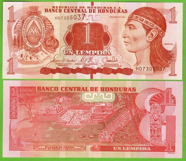 Honduras 1 Lempira 2024, P-96f Radar 7305037 Unc