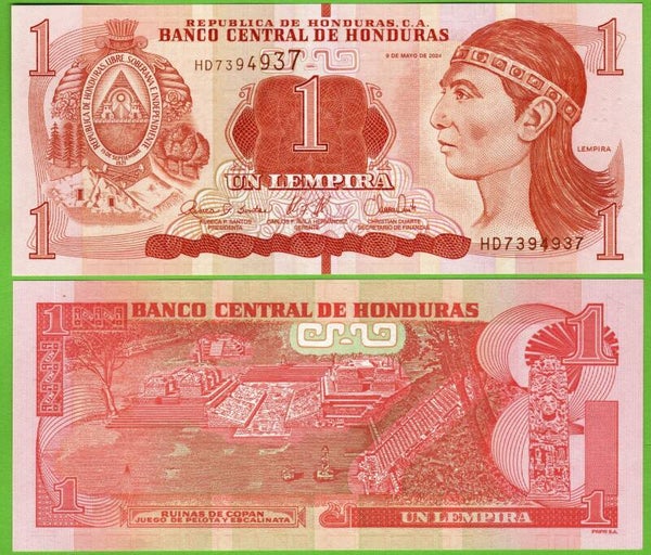 Honduras 1 Lempira 2024, P-96f Radar 7394937 Unc