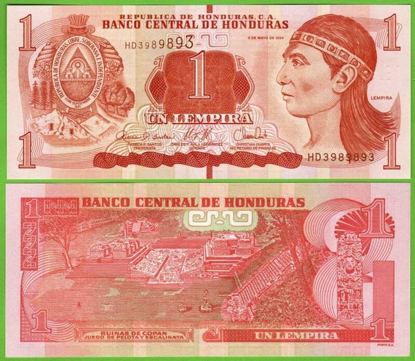 Honduras 1 Lempira 2024, P-96f Radar 3989893 Unc