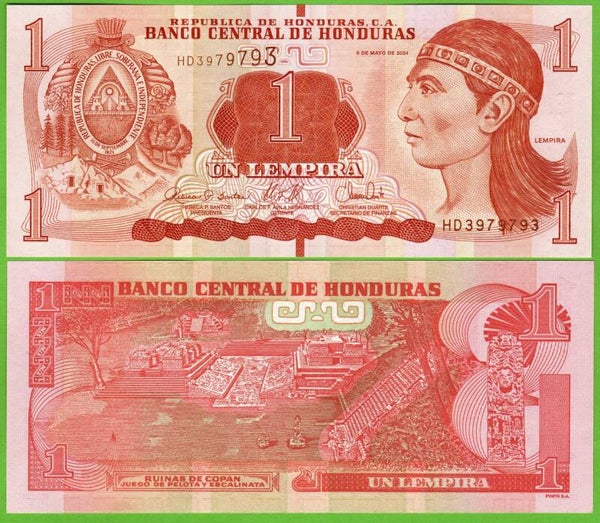 Honduras 1 Lempira 2024, P-96f Radar 3979793 Unc