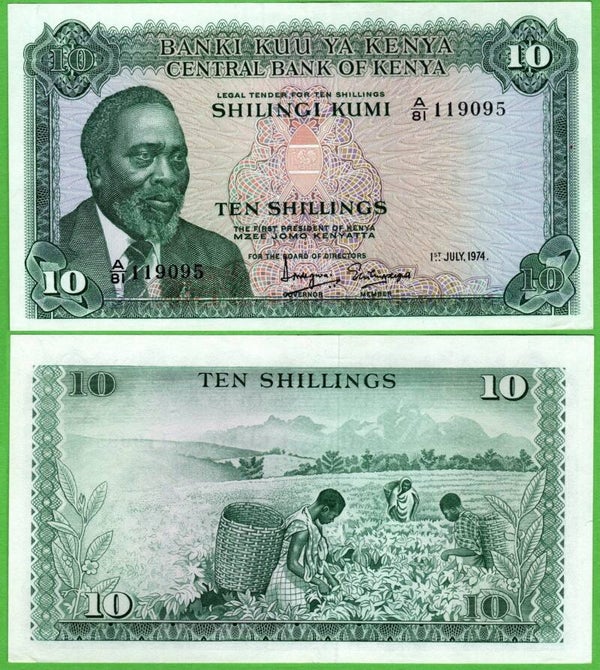 Kenya 10 Shilling 1974, P-7 Unc