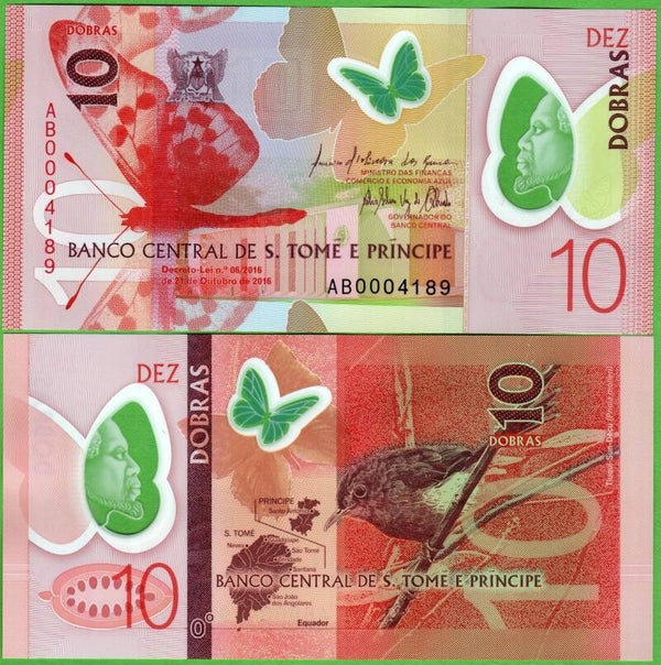 Santo Tome & Principe 10 Dollar 2016, P-71a Unc
