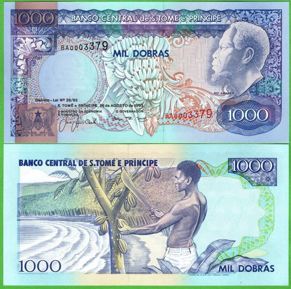 Santo Tome & Principe 1000 Dobras 1993, P-64 Unc