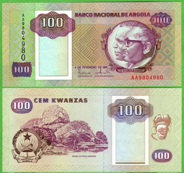 Angola 100 Kwanzas 1991, P-126 Aunc
