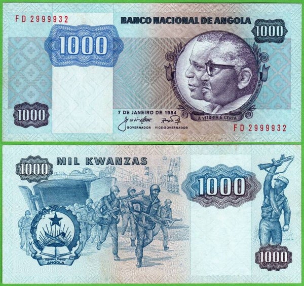 Angola 1000 Kwanzas 1984, P-124 Aunc