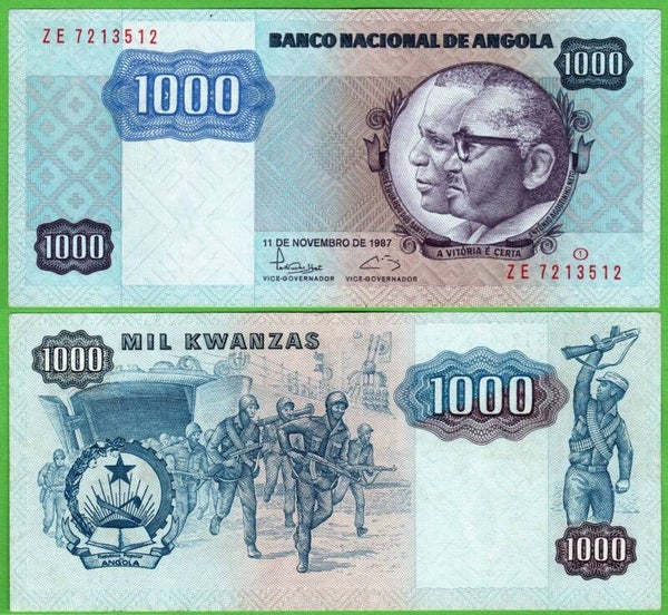 Angola 1000 Kwanzas 1987, P-121 Au Reposicion