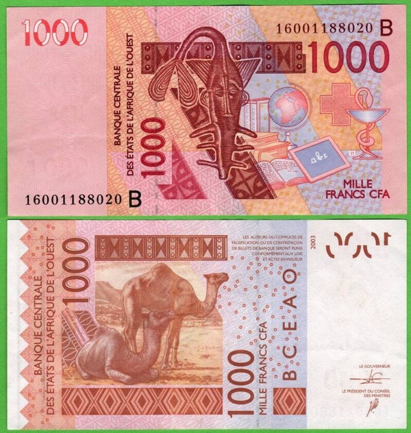 Benin 1000 Francs 2003, P-215b Aunc