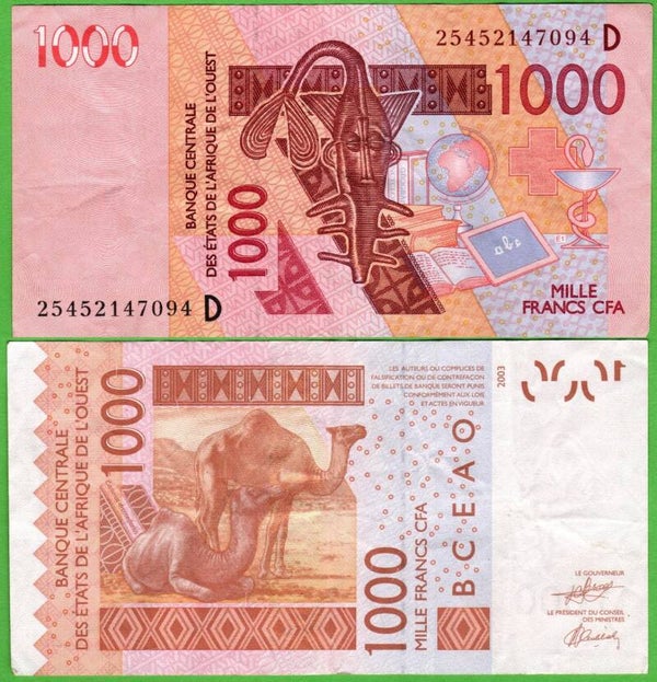 Mali 1000 Francs 2003, P-415d AUnc