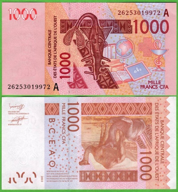 Costa De Marfil 1000 Francs 2003, P-115a XF