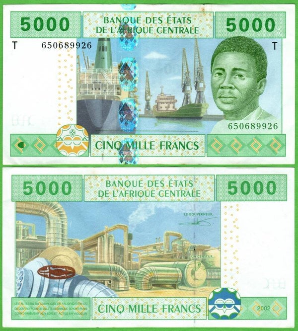 Congo Rep. 5000 Francs 2002, P-109t Aun