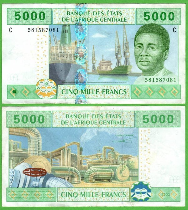 Chad 5000 Francs 2002,  609C fina