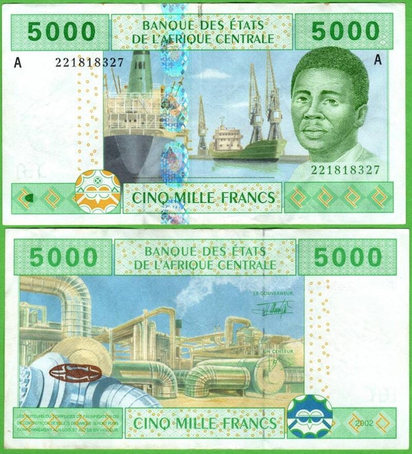 Gabon 5000 Francs 2002, P-49Aa XF