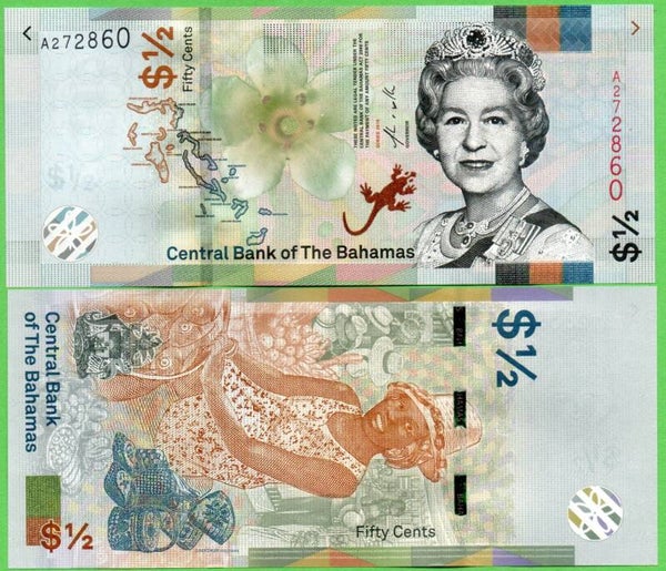 Bahamas ½ Dollar 2019, P-76aa Unc