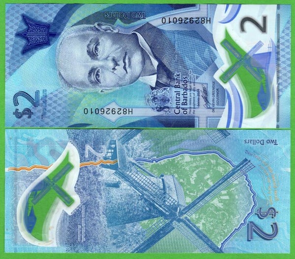 Barbados 2 Dollar 2022, P-80 VF
