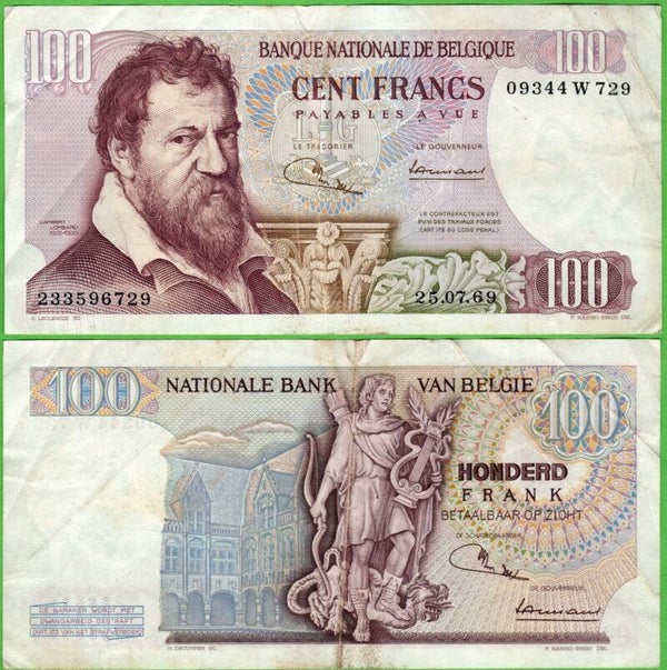 Belgica 100 Francs 1962, P-134a(1) VG