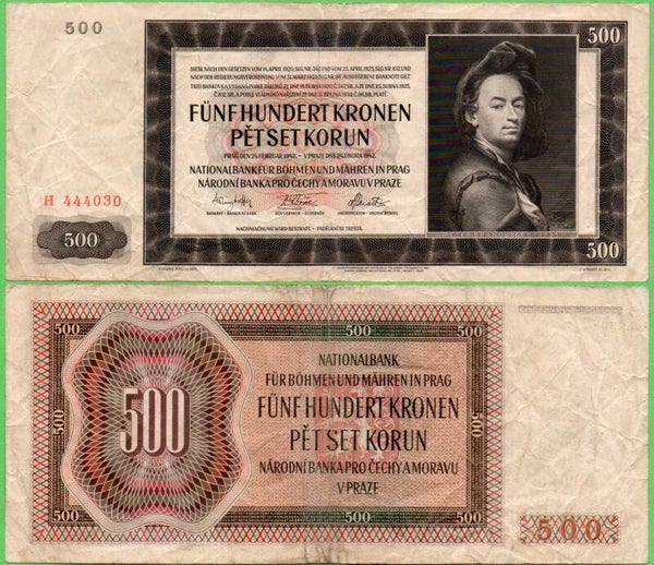 Bohemia & Morabia 500 Kronen 1942, P-11 Xf