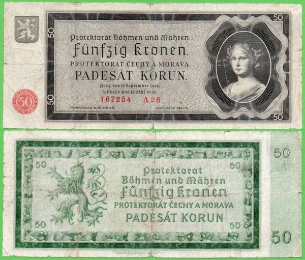 Bohemia & Morabia 50 Kronen 1940, P-5 Xf
