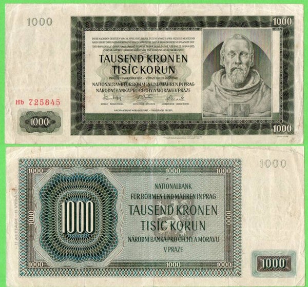 Bohemia & Morabia 1000 Kronen 1942, P-14 Xf