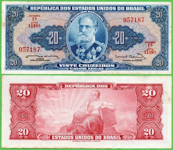 Brazil 20 Cruzeiros 1963, P-168b Au