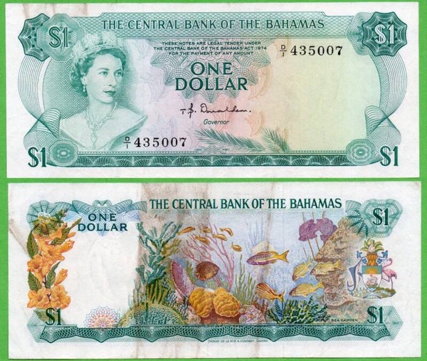 Bahamas 1 Dollar 1975, P-35b Xf