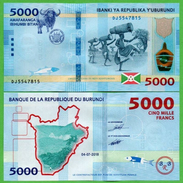 Burundi 5000 Francs 2018, P-53b Unc