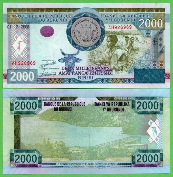 Burundi 2000 Francs 2008, P-47 Unc