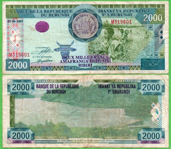 Burundi 2000 FRancs 2001, P-41a XF