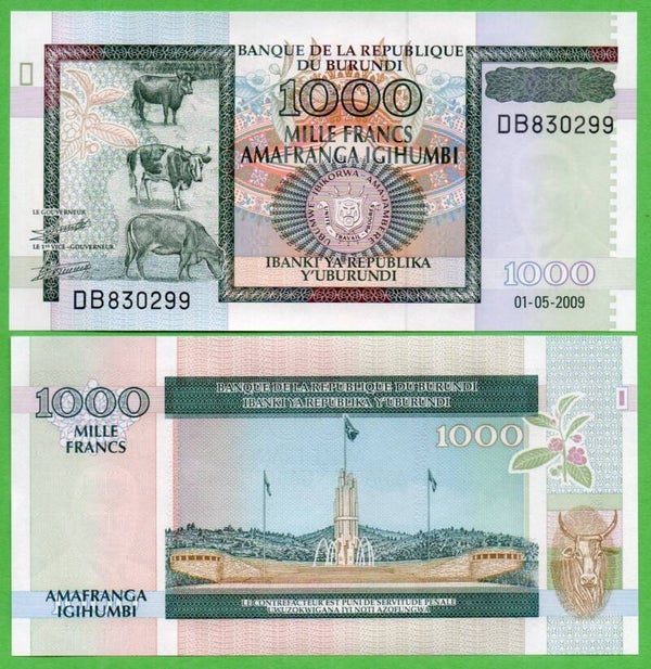 Burundi 1000 Francs 2009, P-46 Unc