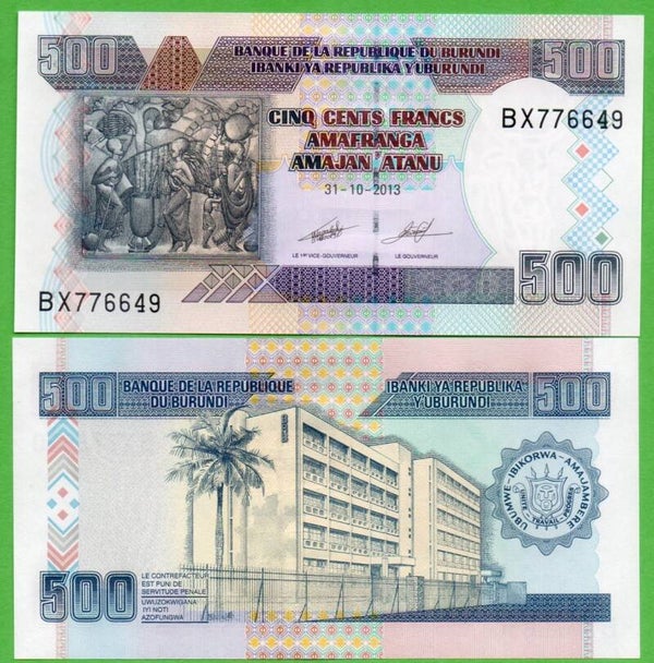 Burundi 500 Francs 2013, P-45c Unc
