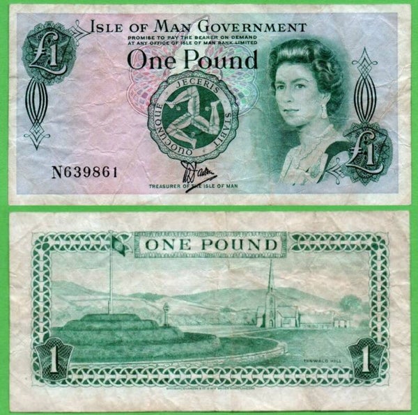 Islas Man 1 Pound 1983, P-38a Tyvek VF